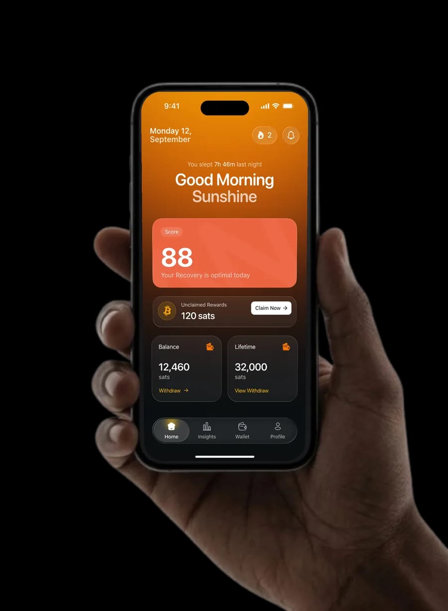 Sleep Sats app in hand
